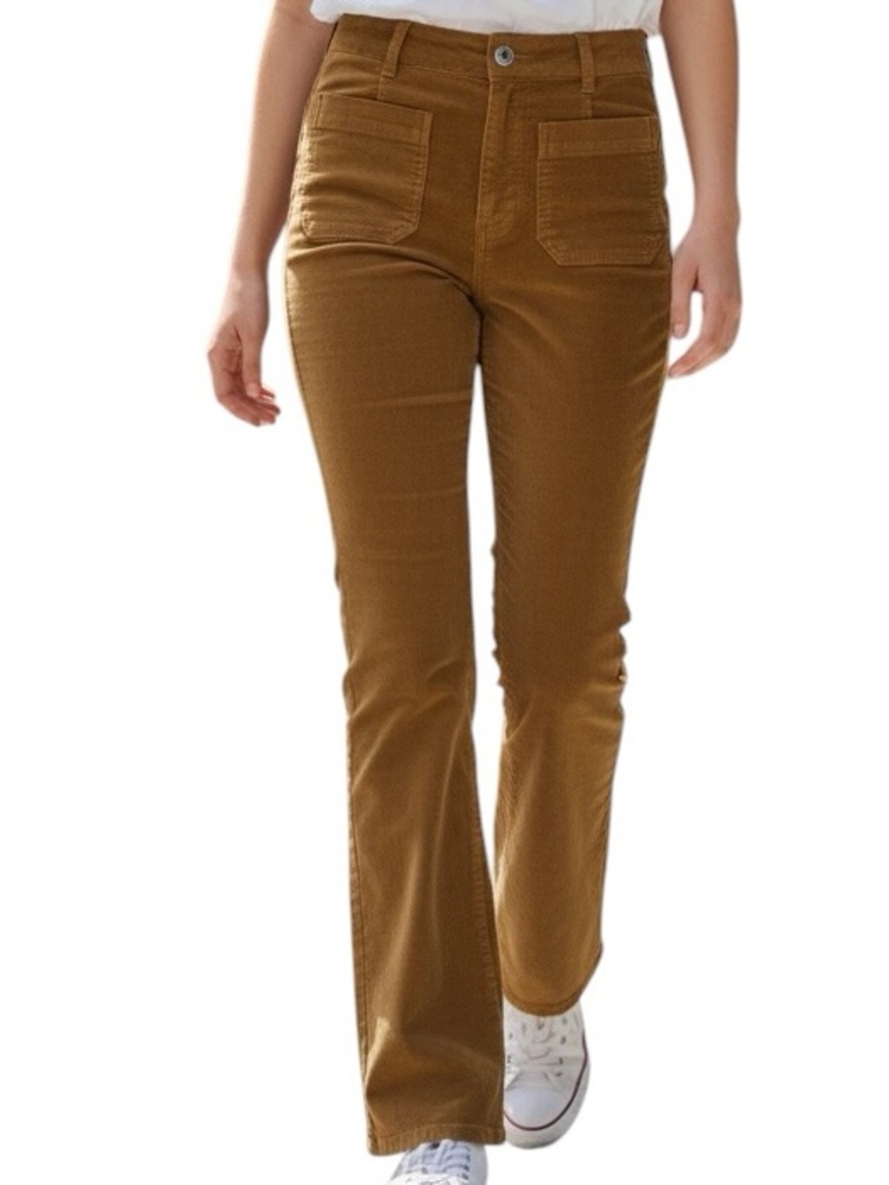 a.n.a High-Rise Flare Corduroy Jean Trousers Brown NEW Size 2